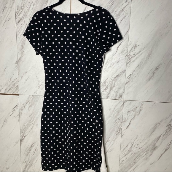 Vintage Inspired Polka Dot Stretch Wrap Dress SZ XL - Picture 4 of 5